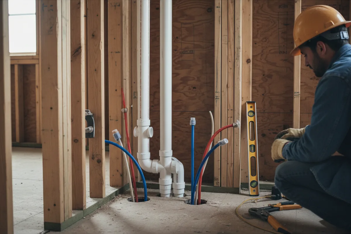 Drain and supply rough-in during Drain Cleaning in Owaneco